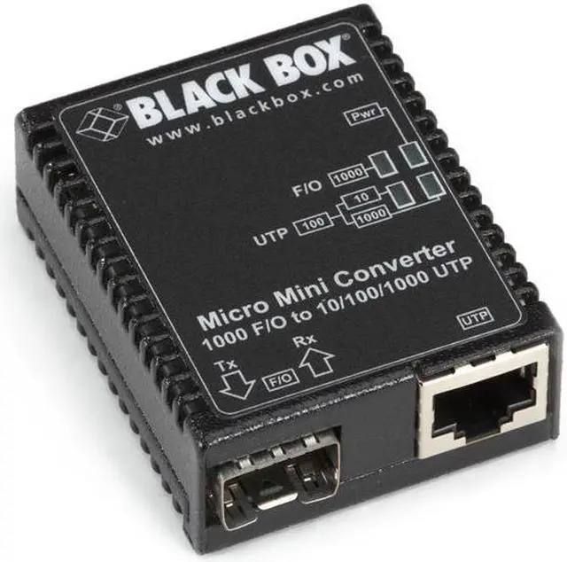 Alt view image 3 of 8 - Micro Mini Media Converter, 10-/100-/1000-Mbps Copper to 1000-Mbps Duplex Fiber, SFP