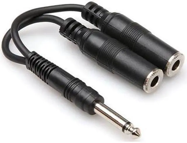 Alt view image 3 of 7 - HOSA - YPP-111 - Y Cable - 1/4 in TS to Dual 1/4 in TSF