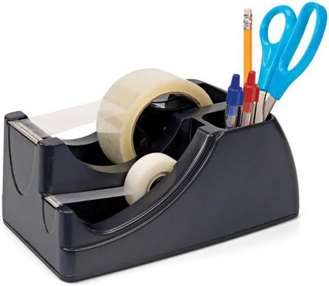 Alt view image 6 of 20 - Officemate Recycled 2-in-1 Heavy Duty Tape Dispenser 1" and 3" Cores Black 96690
