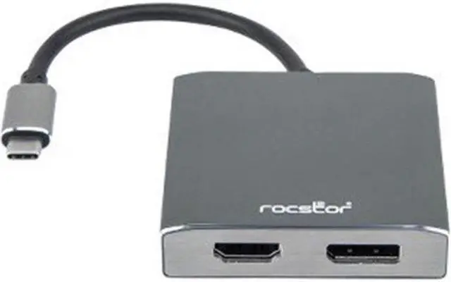 Main image of Rocstor Y10A202-A1 Premium USB-C to DisplayPort & HDMI Dual Port Adapter
