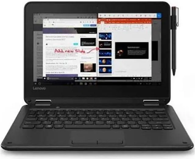 Alt view image 3 of 15 - Lenovo 300e Winbook 81FY000BUS 11.6" Touchscreen LCD 2 in 1 Notebook - Intel Celeron N3450 Quad-core (4 Core) 1.10 GHz - 4 GB - 128 GB Flash Memory - Windows 10 Pro - 1366 x 768 - In-plane Switching (IPS) Technology - Convertible