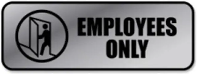 Main image of Consolidated Stamp 098206 Brushed Metal Office Sign, Employees Only - Silver