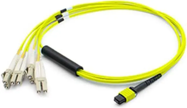 Alt view image 2 of 6 - AddOn ADD-MPO-4LC3M9SMF 9.84 ft. Yellow MPO to 4xLC Duplex Fanout SMF Yellow Patch Cable