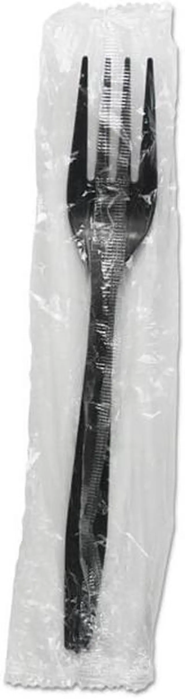 Main image of Boardwalk FORKHWPPBIW Heavyweight Wrapped Polypropylene Cutlery, Fork, Black, 1000 / Carton