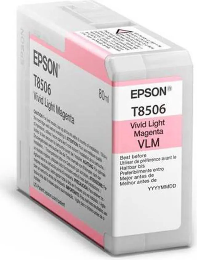 Alt view image 4 of 10 - Epson T850 Vivid Light Magenta Inkjet UltraChrome HD Ink Cartridge #T850600