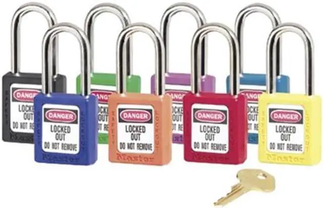 Alt view image 2 of 8 - 6 Pin Tumbler Purple Safety Lockout Padlock K.D.
