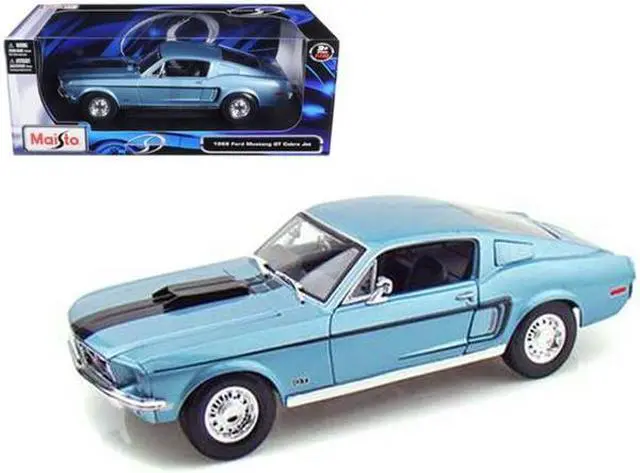 Main image of Maisto 31167bl 1968 Ford Mustang CJ Cobra Jet Blue 1-18 Diecast Model Car