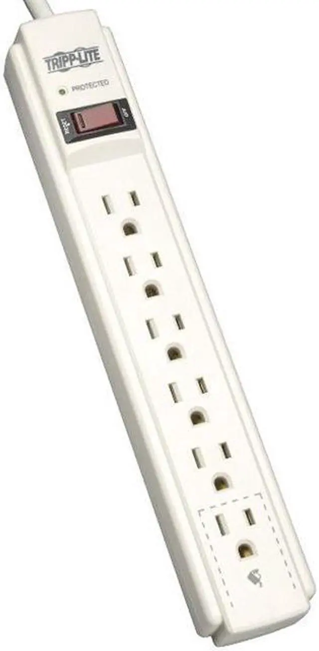 Main image of Tripp-Lite TLP604 6-Outlet Surge Protector, 4 Ft. Cord, 790 Joules