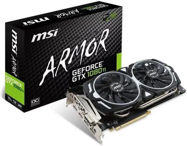 Main image of MSI GTX 1080 TI ARMOR 11 Geforce 11GB HDMI PCI Express Video Graphic Cards
