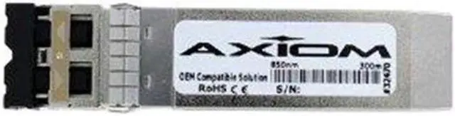Main image of Axiom SFP+ Transceiver Modules are certified 100% compliant in all OEM applications. They are pre-configured with an application specific code to meet the requirement set forth by the router and switch OEMs. Axiom compatible transceivers pe