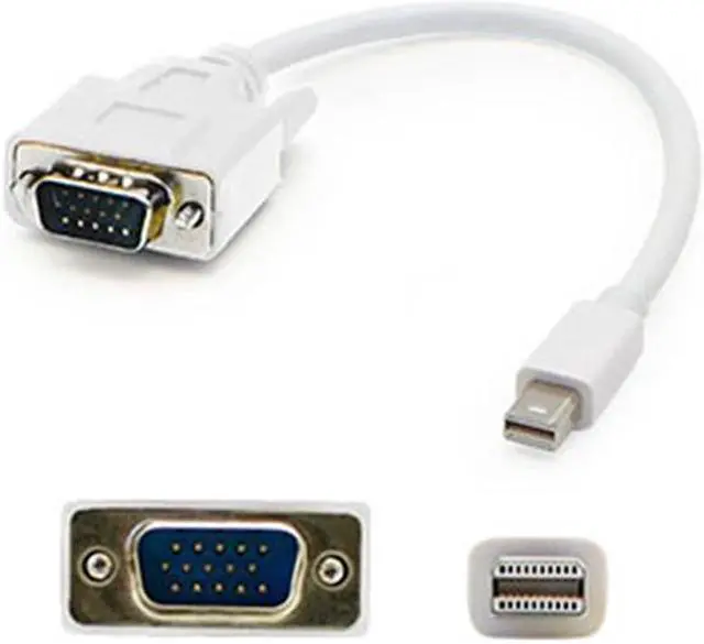 Alt view image 2 of 2 - AddOn 5-Pack of 3ft Mini-DisplayPort Male to VGA Male White Adapter Cables