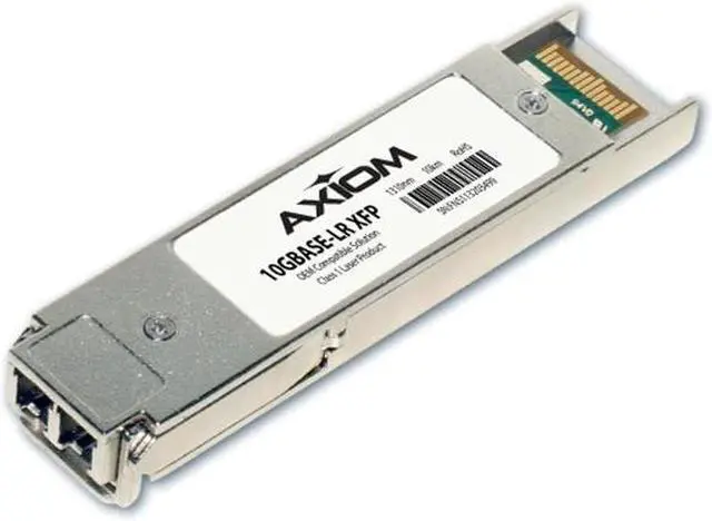 Main image of Axiom XFP Transceiver Modules are certified 100% compliant in all OEM applications. They are pre-configured with an application specific code to meet the requirement set forth by the router and switch OEMs. Axiom compatible transceivers per