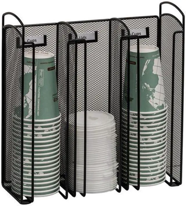 Alt view image 11 of 20 - Safco Onyx Mesh Cup and Lid Holder, Black-BL