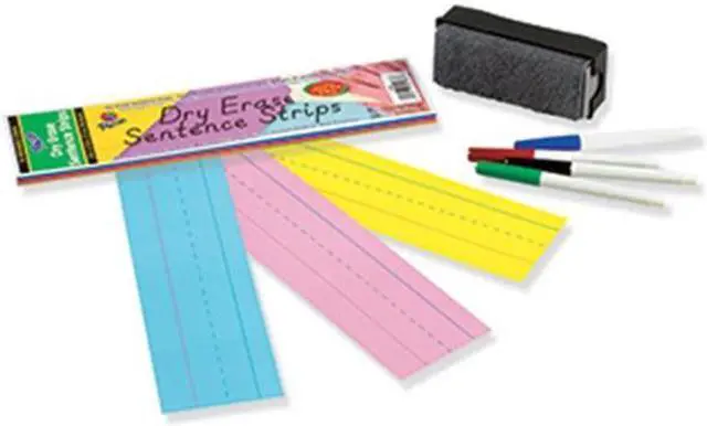 Main image of Pacon Dry Erase Sentence Strips, 12 X 3, Assorted, 20 Per Pack 5188