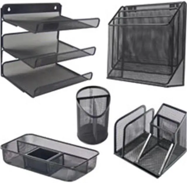 Alt view image 2 of 6 - Lorell Organizer 3-Tier 12-3/4"Wx3-1/2"Dx11-1/2"H Black 84138