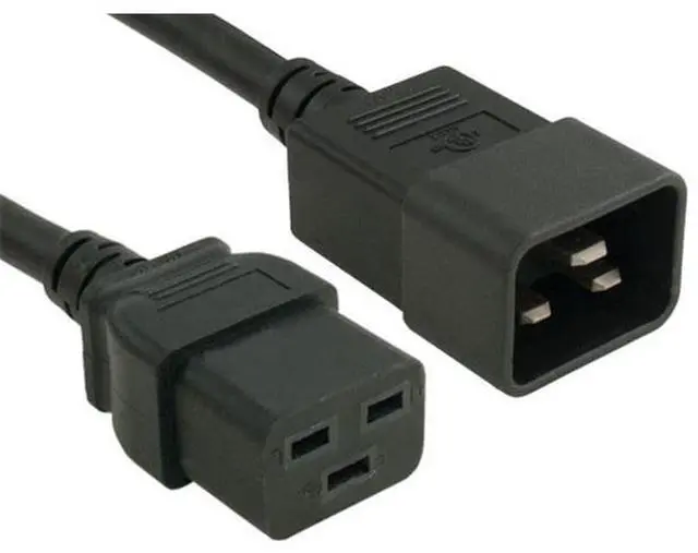 Main image of Cable Leader PW121-1208 8 ft. 12 AWG 20A 250V Heavy Duty Power Cord IEC320 C20 to IEC320 C19