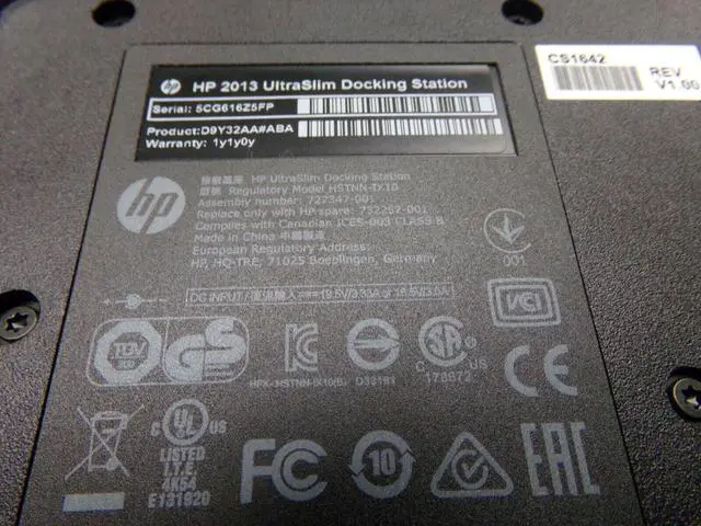 Alt view image 7 of 7 - HP 2013 D9Y32AA UltraSlim Docking Station with 65W Adapter D9Y32AA#ABA