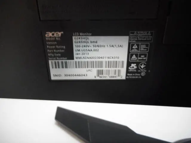 Alt view image 5 of 7 - Acer G245HQL 23.6" Widescreen LCD Monitor - Black