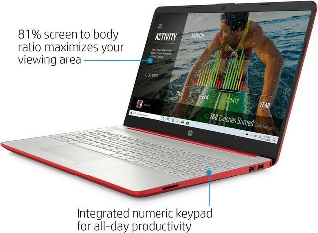 Alt view image 6 of 8 - NEW HP Pavilion 15.6" HD Laptop Intel Pentium Silver N5000 Quad Core (up to 2.7GHz) 128GB SSD 4GB RAM Windows 10 Red
