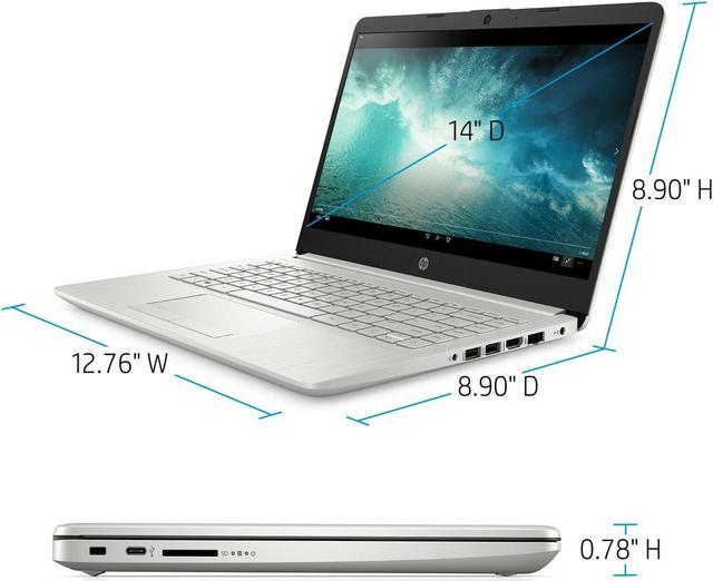 Alt view image 6 of 6 - NEW HP 14" HD laptop AMD Ryzen 3 (up to 3.5GHz) 128GB SSD 4GB RAM Microphone Webcam Windows 10 Silver - 14-DK1022WM