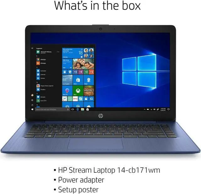 Alt view image 4 of 17 - NEW HP Stream 14" Dual Core Intel® Celeron® N4000 (up to 2.6 GHz) 64GB SSD 4GB RAM Windows 10S Royal Blue Included Microsoft Office 365 1 Year 14-cb171wm
Webcam + Microphone