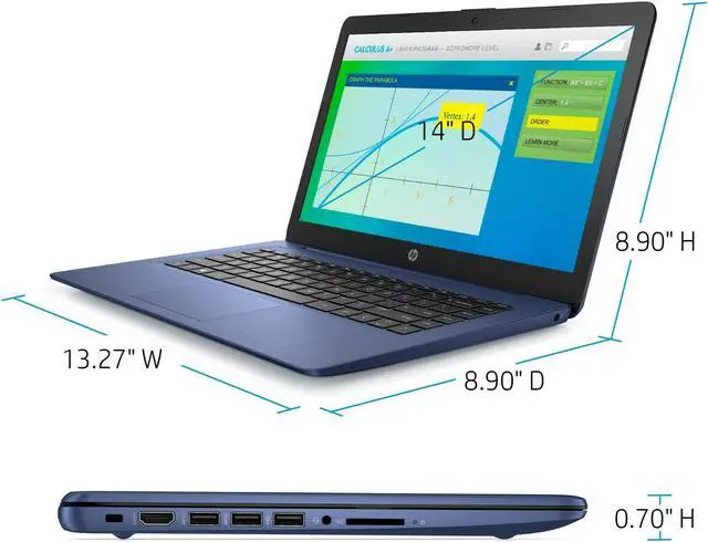Alt view image 8 of 17 - NEW HP Stream 14" Dual Core Intel® Celeron® N4000 (up to 2.6 GHz) 64GB SSD 4GB RAM Windows 10S Royal Blue Included Microsoft Office 365 1 Year 14-cb171wm
Webcam + Microphone