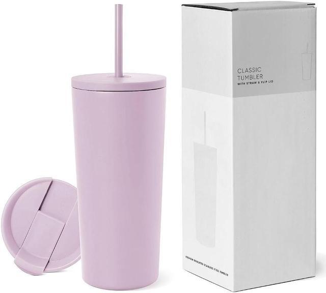 Simple Modern Insulated Tumbler with Lid and Straw, Iced Coffee 24oz,  -Blush