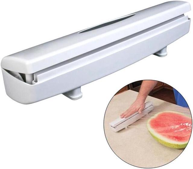 Plastic Wrap Cutter, Food Freshness Dispenser Preservative Film Unwinding  Cutting Foil Wax Paper Cling Wrap Kitchen Accessories - Easy to Use, Just  Pull, Press, Cut and Wrap