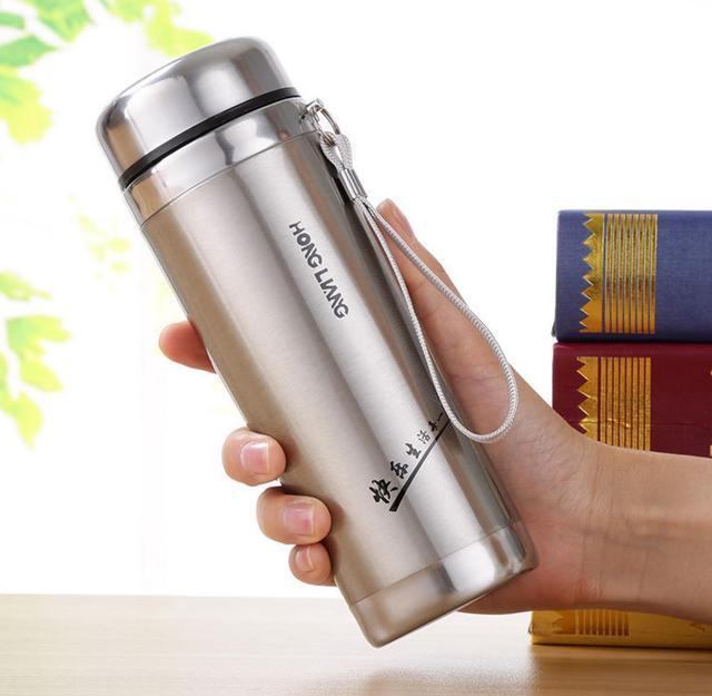 Stainless steel thermos cup Bottle for Hot Coffee or Cold Tea Drink Cup  Slim Line Travel Size Compact(550ml) 