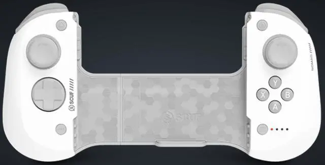 Main image of SCUF NOMAD WHITE Mobile Gaming Controller for iPhone and compatible with iOS 16+ 
Customizable Rear Paddles, Anti-drift Thumbsticks, Performance Grip, Ergonomic Design, Model 603-178-01-010-NA