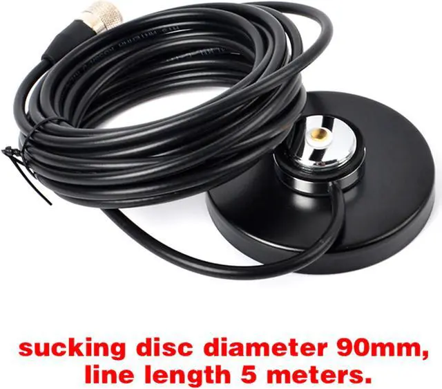 Alt view image 6 of 7 - HYS 90mm NMO Mount Magnetic Base for Car Bus Taxi Mobile Radio Antenna W/5M(16.4ft) RG58 Coaxial Cable PL-259 Plug