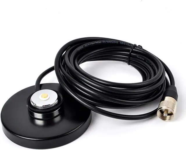 Alt view image 4 of 7 - HYS 90mm NMO Mount Magnetic Base for Car Bus Taxi Mobile Radio Antenna W/5M(16.4ft) RG58 Coaxial Cable PL-259 Plug