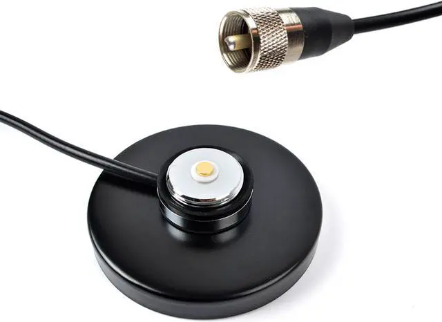 Alt view image 5 of 7 - HYS 90mm NMO Mount Magnetic Base for Car Bus Taxi Mobile Radio Antenna W/5M(16.4ft) RG58 Coaxial Cable PL-259 Plug