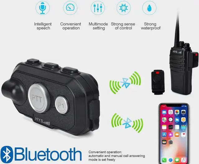 Alt view image 4 of 7 - HYS Motorcycle Bluetooth Motorbike Helmet Waterproof Headset Wireless Dongle for BaoFeng/Kenwood/WouXun/PuXing Walkie Talkie