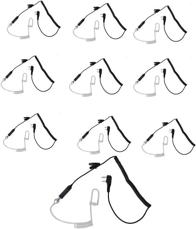 Main image of 10PCS Air Acoustic Tube Headset Walkie Talkie K Port Earphone PTT With Microphone For Baofeng Radio UV-5R 888s