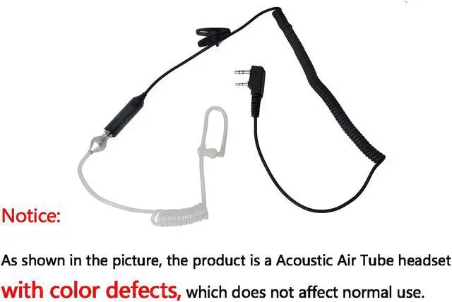 Alt view image 2 of 5 - 10PCS Air Acoustic Tube Headset Walkie Talkie K Port Earphone PTT With Microphone For Baofeng Radio UV-5R 888s