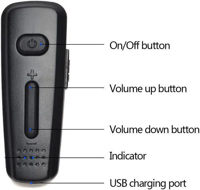 Alt view image 2 of 7 - HYS Wireless Bluetooth PTT Headset Earpiece Wireless Headphone  Zello App Samsung Huawei Android Phone