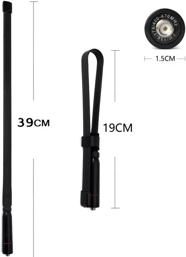 Alt view image 5 of 5 - HYS CS Tactical Antenna SMA-Female VHF/UHF Ham Radio Antenna For Baofeng UV5R UV82 888S Walkie Talkie