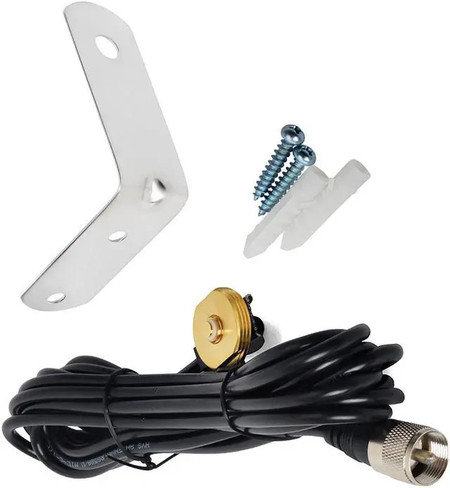 Alt view image 4 of 5 - VHF NMO Antenna with NMO Vehicle Antenna Mount to UHF PL-259 Connector RG58 Cable and L Bracket for Yaesu Kenwood Mobile Radio