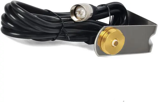 Alt view image 5 of 5 - VHF NMO Antenna with NMO Vehicle Antenna Mount to UHF PL-259 Connector RG58 Cable and L Bracket for Yaesu Kenwood Mobile Radio