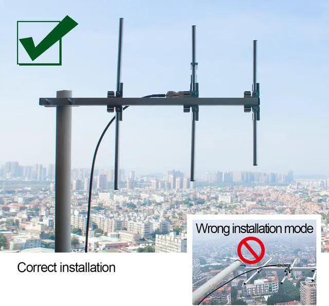 Alt view image 5 of 6 - HYS 7dBi Yagi Antenna UHF 400-470Mhz Foldable Outdoor Antenna  for Baofeng Motorola Yaesu Kenwood Mobile  Radio Transceiver