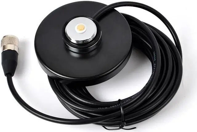 Alt view image 7 of 7 - HYS 90mm NMO Mount Magnetic Base with RG58 Coaxial Cable for Car Bus Taxi Mobile Radio Antenna