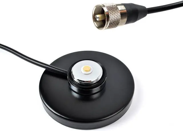 Alt view image 5 of 7 - HYS 90mm NMO Mount Magnetic Base with RG58 Coaxial Cable for Car Bus Taxi Mobile Radio Antenna