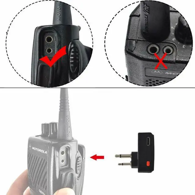Alt view image 2 of 6 - HYS Wireless Bluetooth Earpiece 2 Pin in-Ear Headset With Wireless Dongle For Motorola Ham/Portable Radio Walkie Talkie