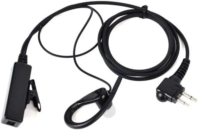 Alt view image 6 of 7 - HYS 2 Pin C Shape Earpiece PTT Mic Headset Headphone for Motorola Handheld Radio CLS1110 CLS1410 CLS1413 CP200 CP040