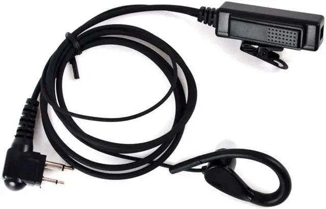 Alt view image 5 of 7 - HYS 2 Pin C Shape Earpiece PTT Mic Headset Headphone for Motorola Handheld Radio CLS1110 CLS1410 CLS1413 CP200 CP040