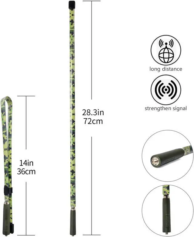 Alt view image 2 of 7 - CS Tactical Antenna SMA-Female Dual Band VHF UHF 144/430Mhz Foldable Antenna For Walkie Talkie Radio Scanner Baofeng UV-5R UV-82