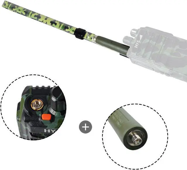 Alt view image 5 of 7 - CS Tactical Antenna SMA-Female Dual Band VHF UHF 144/430Mhz Foldable Antenna For Walkie Talkie Radio Scanner Baofeng UV-5R UV-82