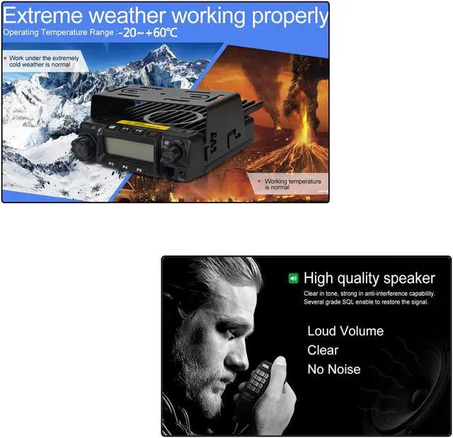 Alt view image 6 of 6 - Car Two-Way Radio Station 200CH 45W High Power UHF Mobile Radio Car Radio Ham Mobile Radio Transceiver Radio Scanner
