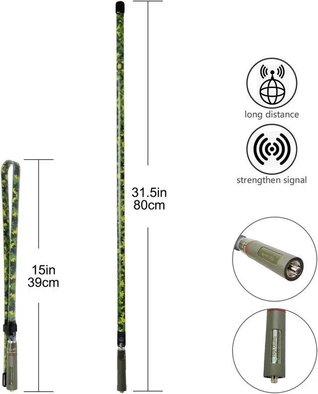 Alt view image 2 of 7 - Walkie Talkie Foldable CS Tactical Antenna SMA-Female Dual Band Camouflage Antenna for Baofeng UV-5R UV82 Ham Radio Accessories